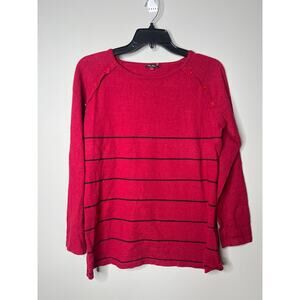 Vila Milano Red Striped Wool Blend Sweater Medium